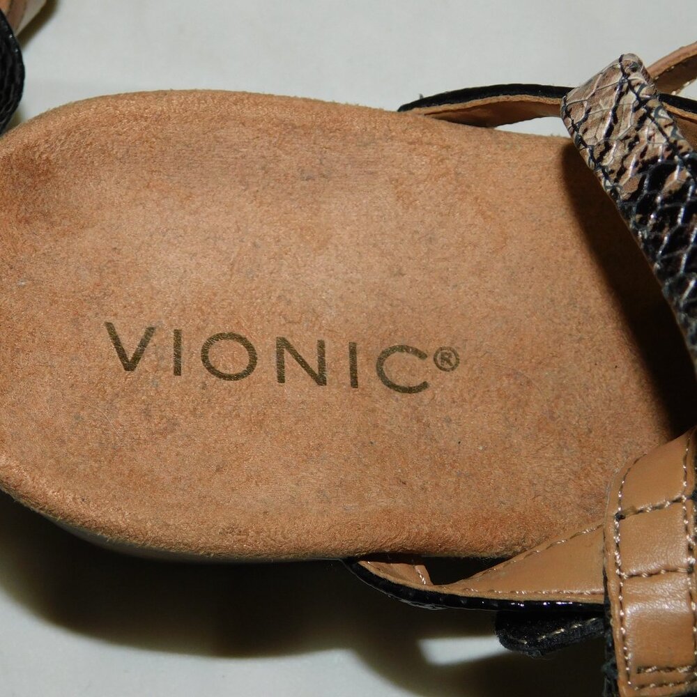 Vionic Tess Snakeskin Embossed Multi Strappy Leat… - image 7